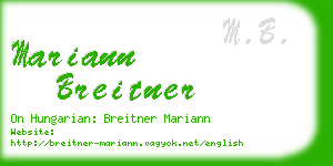 mariann breitner business card